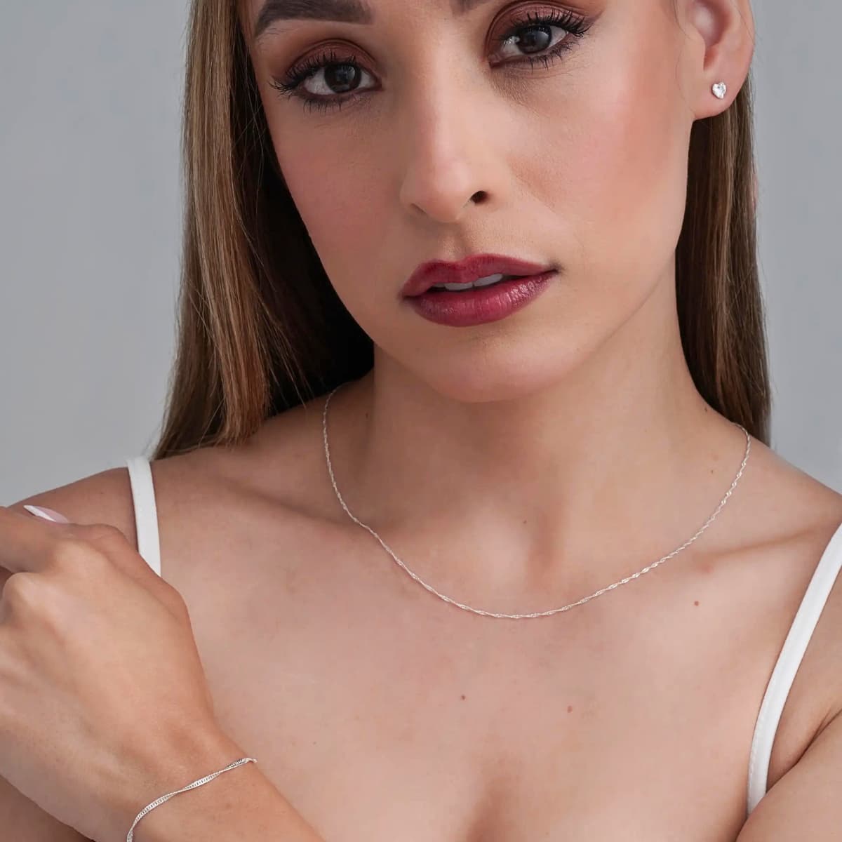 Cadena Singapur 1,7 mm 45 cm Plata Ley 925 mujer