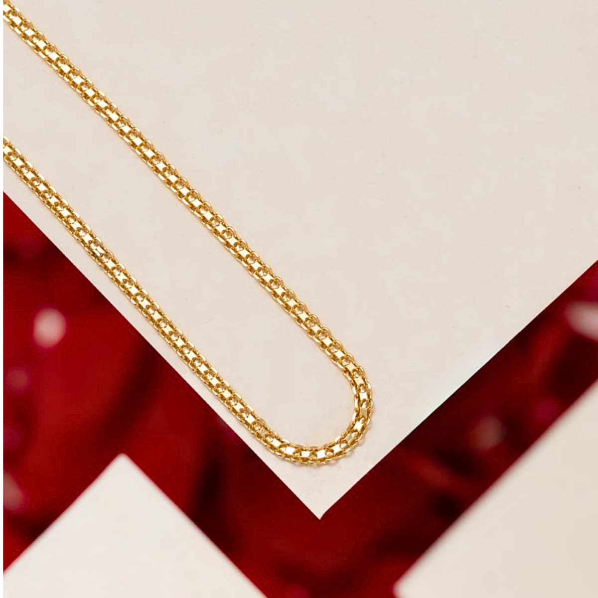 Cadena Tejido Chino 3 mm 45 cm Mujer Oro Laminado 18K