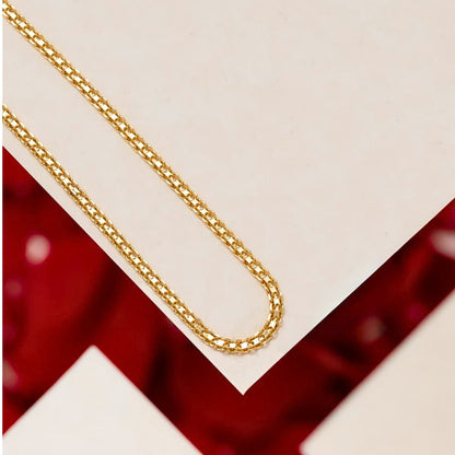 Cadena Tejido Chino 3 mm 45 cm Mujer Oro Laminado 18K