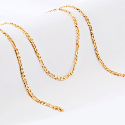 Cadena 3x1 Diamantada 3 mm 65 cm Oro Laminado 18K | OM JOYERÍA