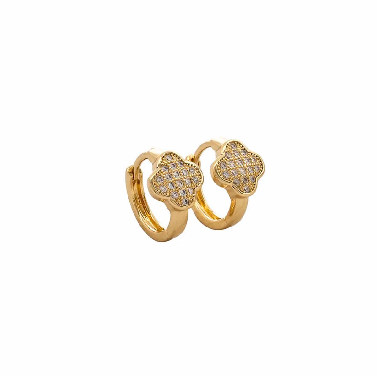Candongas Clover Luxe 12 mm – Oro Laminado 18K | OM JOYERÍA