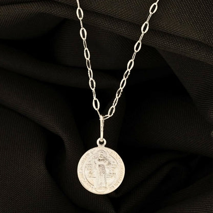 Dije San Benito 1,5 cm Plata Ley 925 unisex cadena — NO INCLUYE CADENA