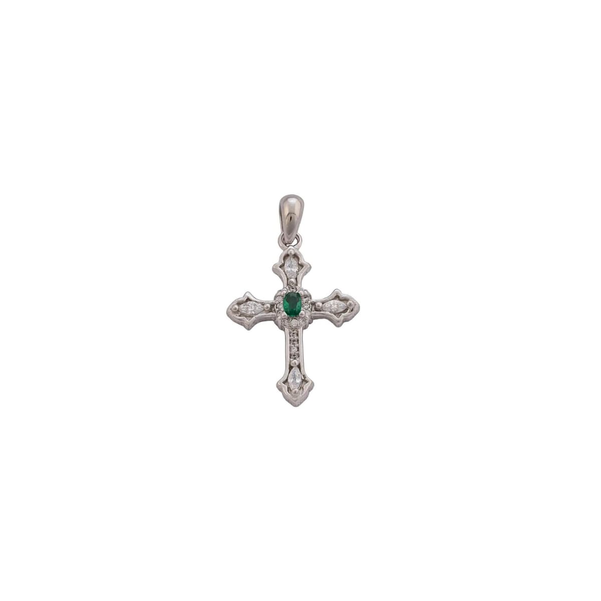 Dije Emerald Faith cruz Plata Ley 925 fondo blanco — NO INCLUYE CADENA