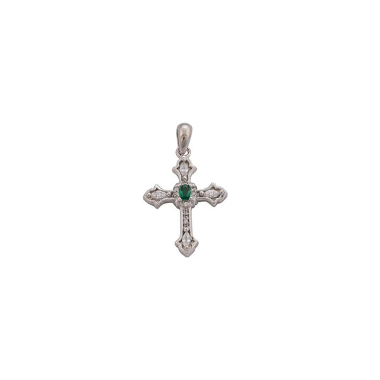 Dije Emerald Faith cruz Plata Ley 925 fondo blanco — NO INCLUYE CADENA