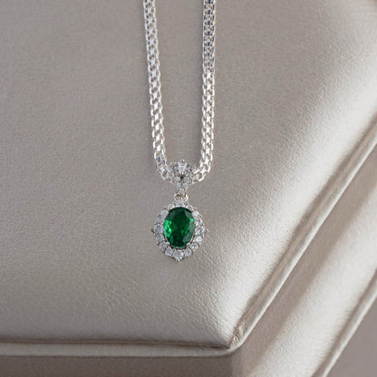 Dije Emerald Glow Plata Ley 925 mujer — NO INCLUYE CADENA