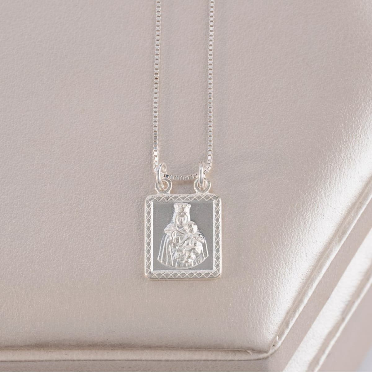 Dije Escapulario Virgen del Carmen 1,4 cm Plata Ley 925 unisex cadena — NO INCLUYE CADENA