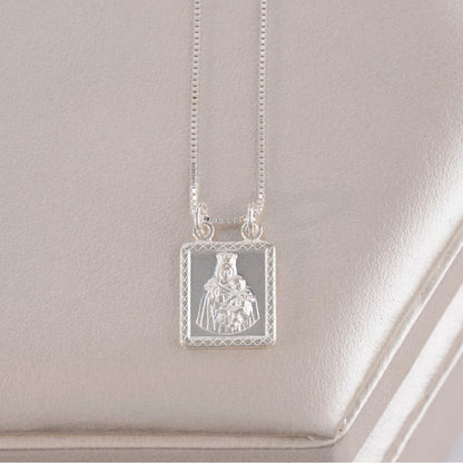 Dije Escapulario Virgen del Carmen 1,4 cm Plata Ley 925 unisex cadena — NO INCLUYE CADENA
