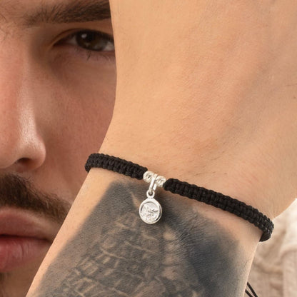 Dije Mini San Miguel Arcángel Redondo 0,7 cm Plata Ley 925 hombre — NO INCLUYE CADENA