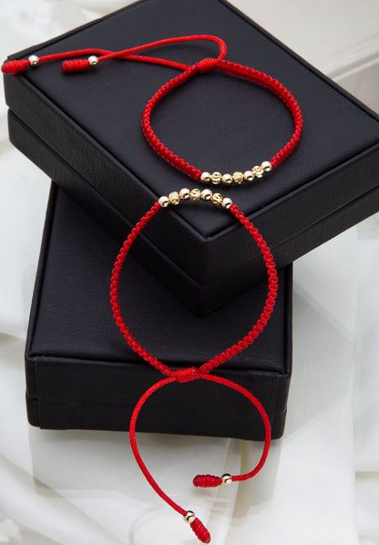 Manillas de pareja con balines lisos e italianos de 4mm de Oro Laminado 18k