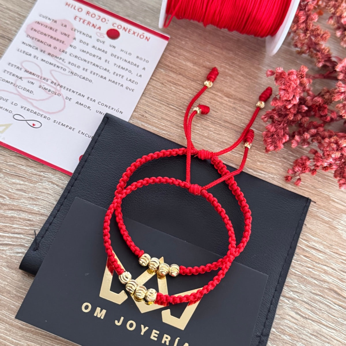 Manillas para Pareja Hilo Rojo Conexión