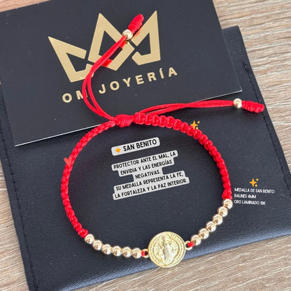Manillas para Pareja San Benito set pareja oro laminado 18K