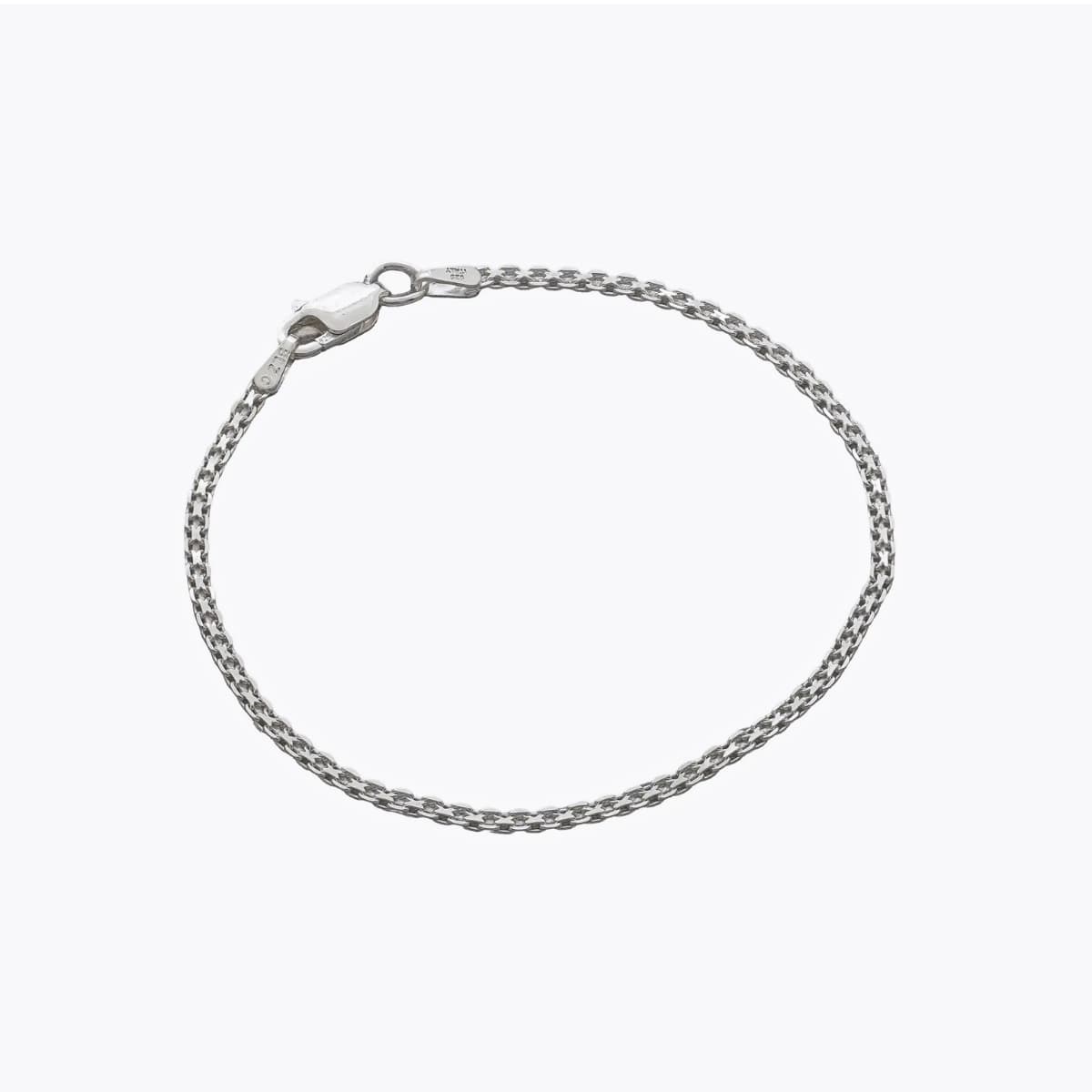 Pulsera China 2 mm Plata Ley 925 detalle