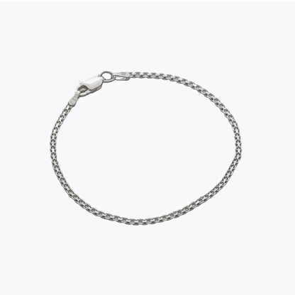 Pulsera China 2 mm Plata Ley 925 detalle
