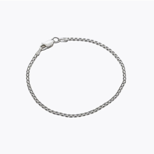 Pulsera China 2 mm Plata Ley 925 detalle