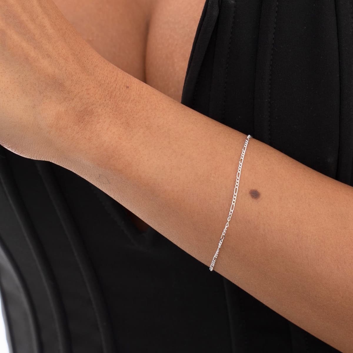 Pulsera 3x1 Figaro Plata Ley 925 mujer muñeca
