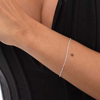 Pulsera 3x1 Figaro Plata Ley 925 mujer muñeca