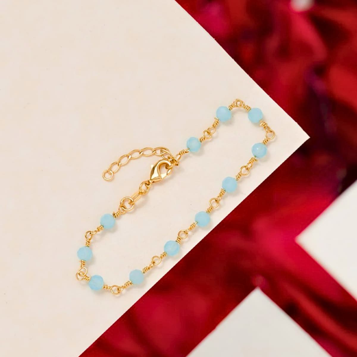 Pulsera Blue Dream 16 cm Extensor Mujer Oro Laminado 18K