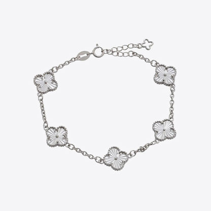 Pulsera Clover Plata Ley 925 fondo blanco