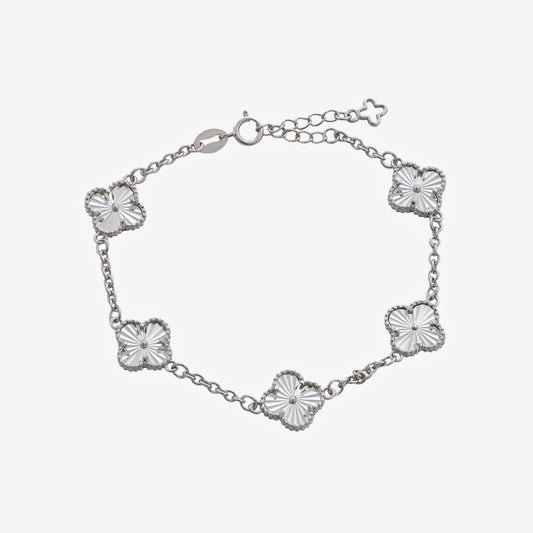 Pulsera Clover Plata Ley 925 fondo blanco