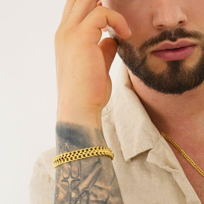 Pulsera Franco 20 cm Hombre Oro Laminado 18K modelo