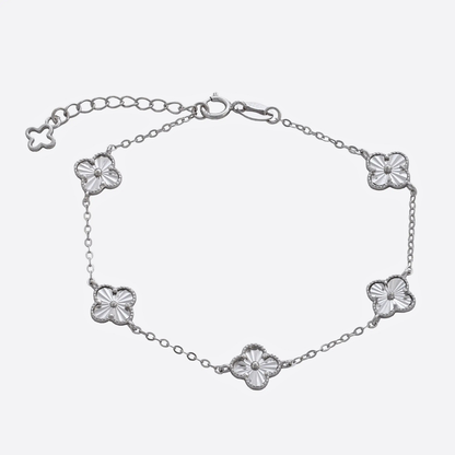Pulsera Mini Clover tréboles Plata Ley 925 detalle