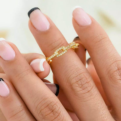 Anillo Connected Ajustable – Oro Laminado 18K | OM JOYERÍA