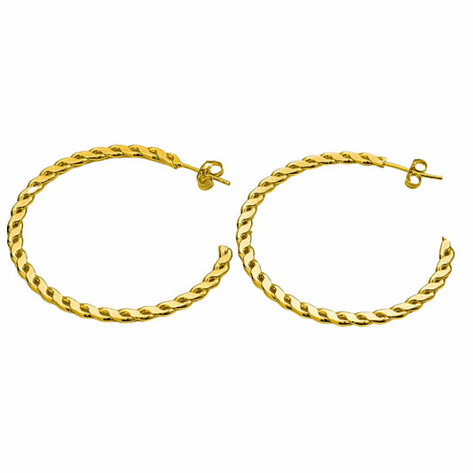 Aretes Semi Candonga 3.8 cm – Oro Laminado 18K | OM JOYERÍA