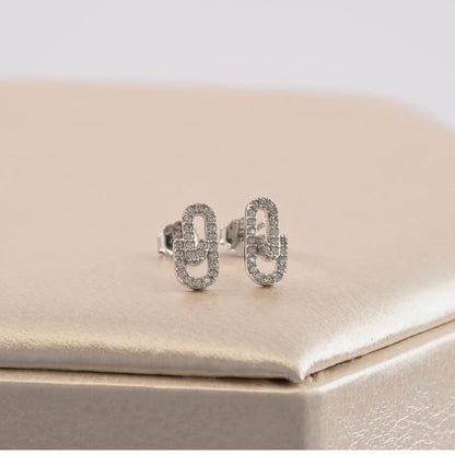 Aretes Topos Clip Shine 9.4 mm Plata Ley 925 sobre caja