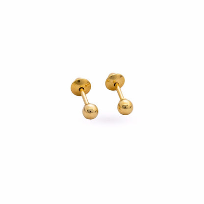 Aretes Topos Balín Oro Laminado 18K | OM JOYERÍA