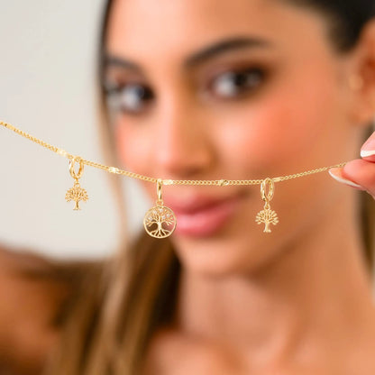 Candongas Árbol de la Vida – Oro Laminado 18K | OM JOYERÍA