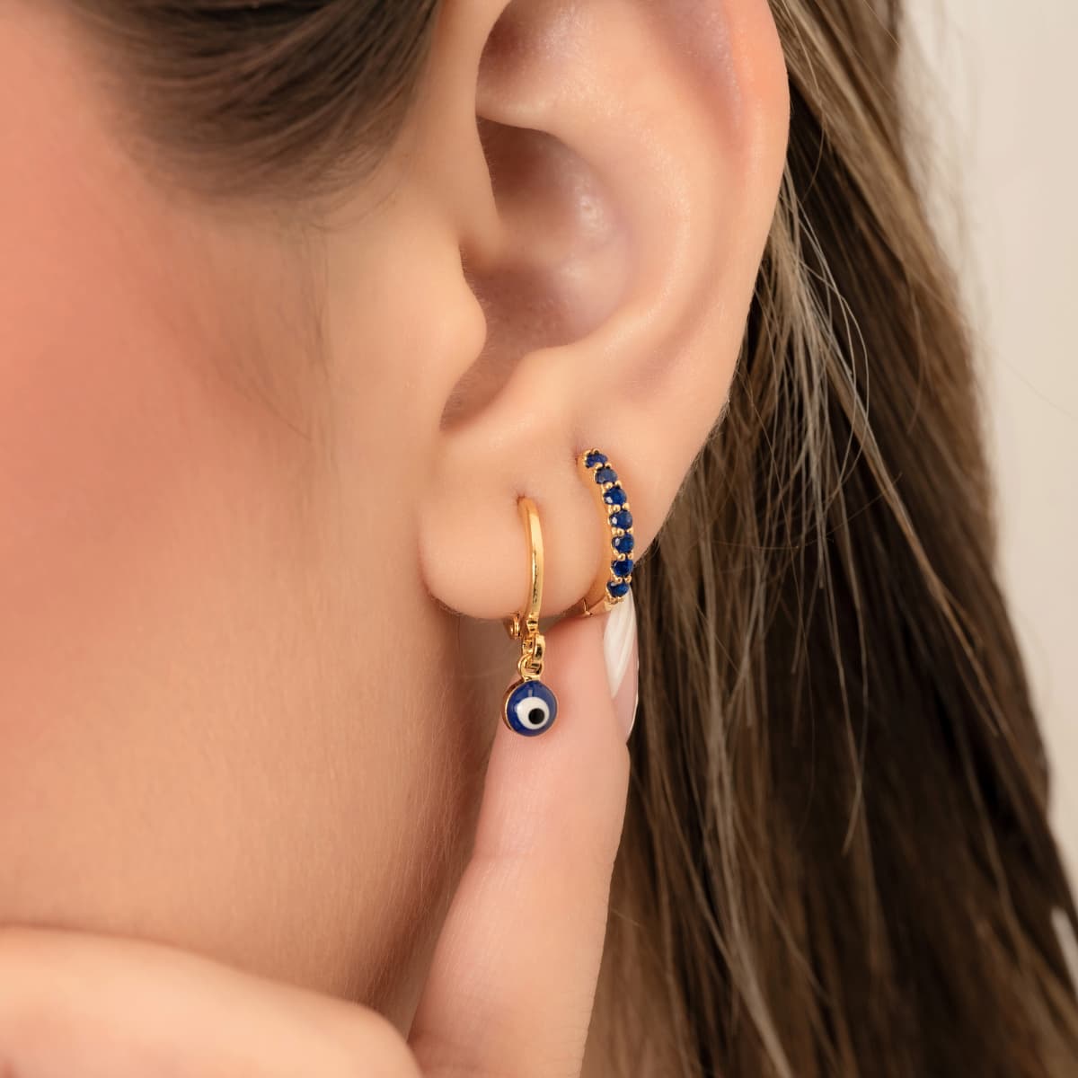 Aretes Candongas Ojo Turco – Oro Laminado 18K | OM JOYERÍA