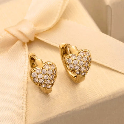 Candongas Corazón 14 mm – Oro Laminado 18K | OM JOYERÍA