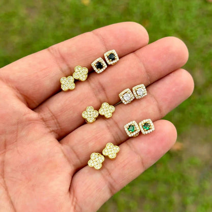 Aretes Dynasty 6 mm Hombre – Oro Laminado 18K | OM JOYERÍA