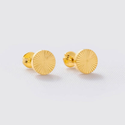 Aretes Topos Sol  – Oro Laminado 18K | OM JOYERÍA