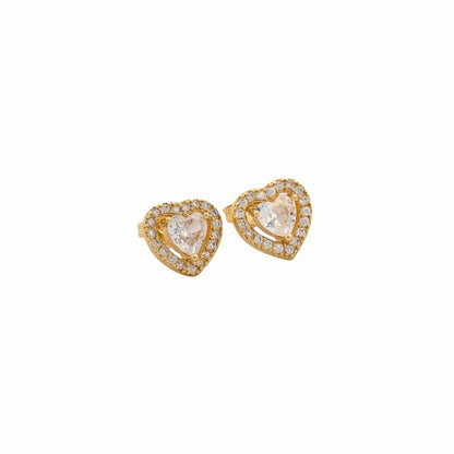 Aretes Topos Amore Halo 9 mm Oro Laminado 18K | OM JOYERÍA