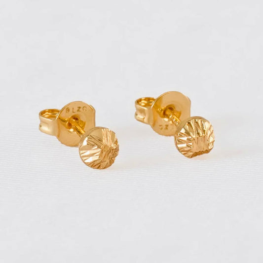 Aretes Topos Italy 4mm Hombre – Oro Laminado 18K | OM JOYERÍA