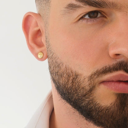 Aretes Topos Rolex 8 mm Oro Laminado 18K | OM JOYERÍA