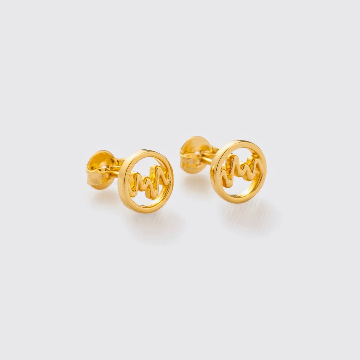 Aretes Topos Wave Unisex – Oro Laminado 18K | OM JOYERÍA