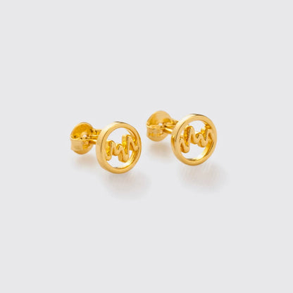Aretes Topos Wave Unisex – Oro Laminado 18K | OM JOYERÍA