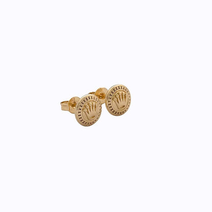 Aretes Topos Rolex 8 mm Oro Laminado 18K | OM JOYERÍA
