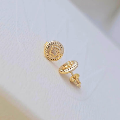 Aretes Topos Rolex 8 mm Oro Laminado 18K | OM JOYERÍA