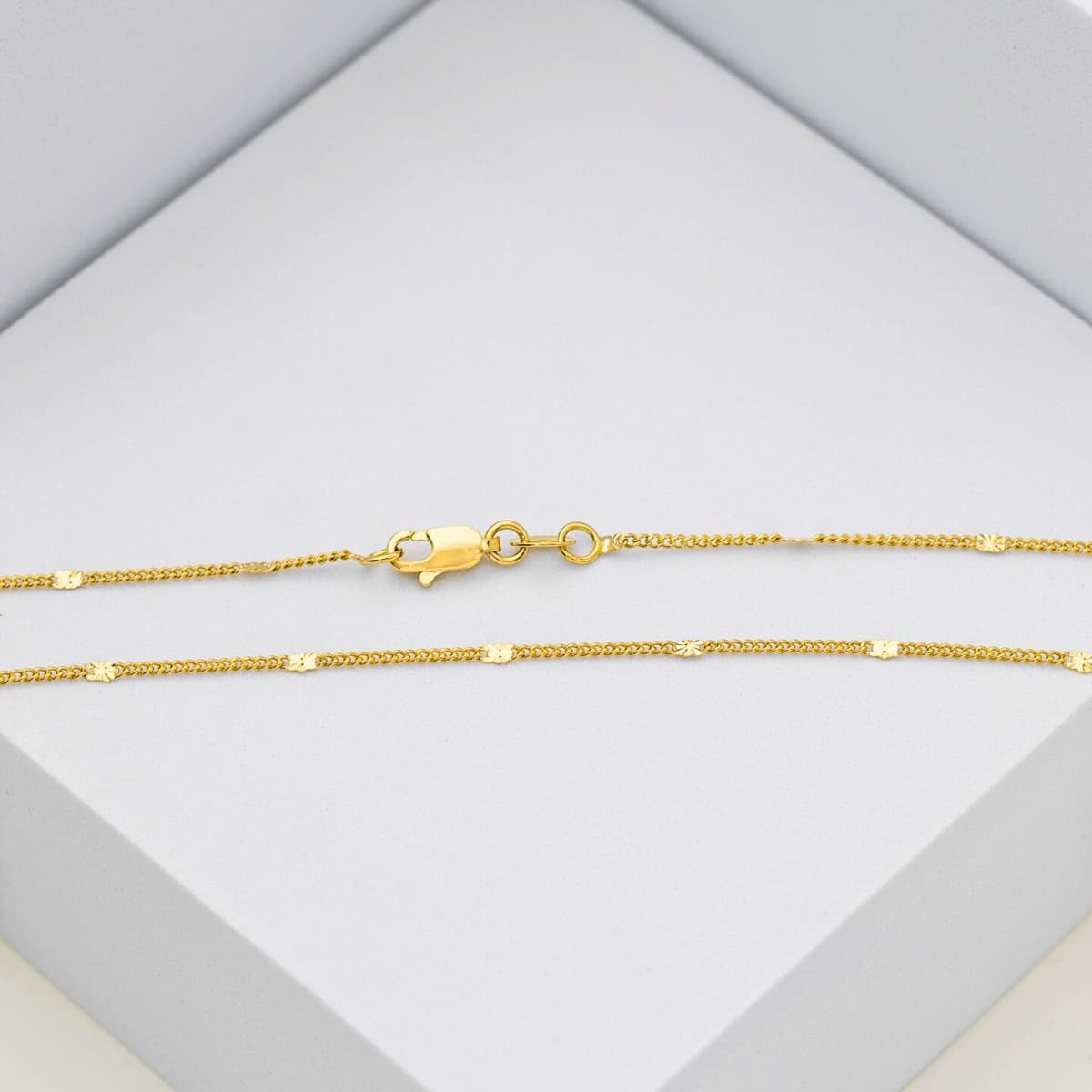 Cadena Cubana con Destellos 60 cm Hombre – Oro Laminado 18K | OM JOYERÍA