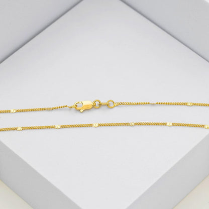 Cadena Cubana con Destellos 60 cm Hombre – Oro Laminado 18K | OM JOYERÍA