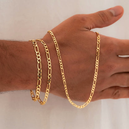 Cadena 3x1 Diamantada 3 mm 65 cm Oro Laminado 18K | OM JOYERÍA
