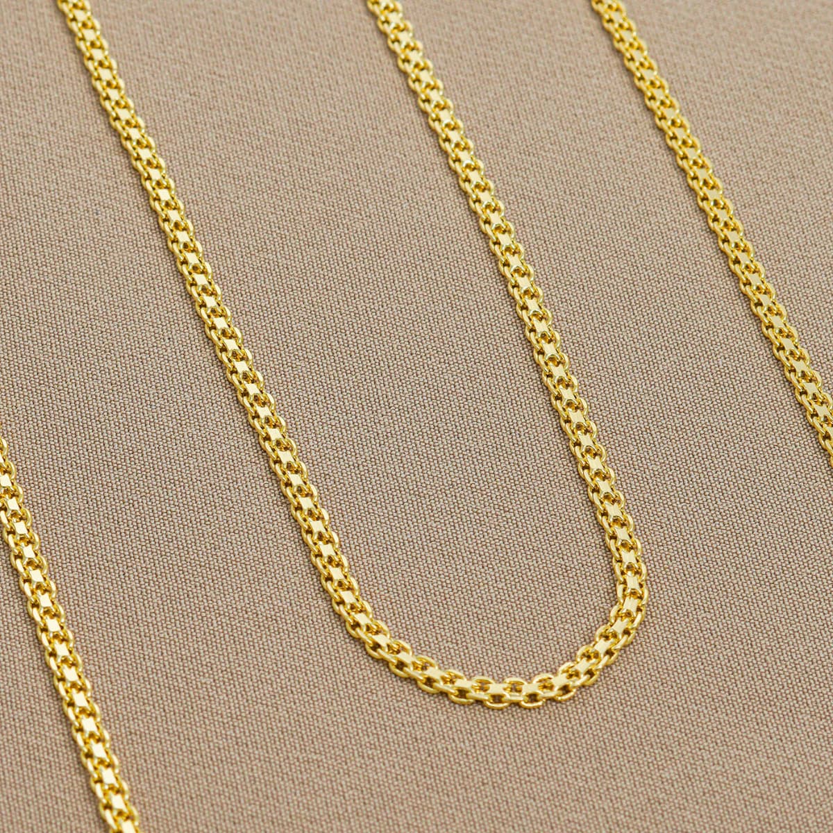 Cadena Tejido Chino 3 mm 65 cm Hombre – Oro Laminado 18K | OM JOYERÍA