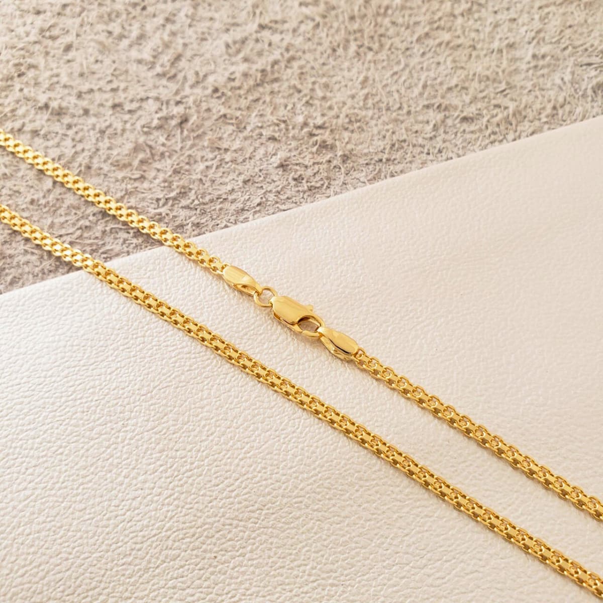 Cadena Tejido Chino 3 mm 65 cm Hombre – Oro Laminado 18K | OM JOYERÍA