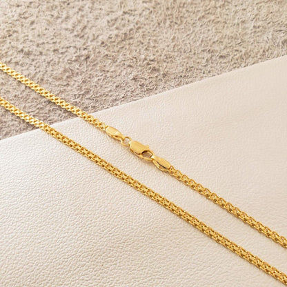 Cadena Tejido Chino 3 mm 65 cm Hombre – Oro Laminado 18K | OM JOYERÍA
