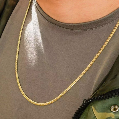 Cadena Tejido Serpiente 4 mm 65 cm Hombre – Oro Laminado 18K | OM JOYERÍA