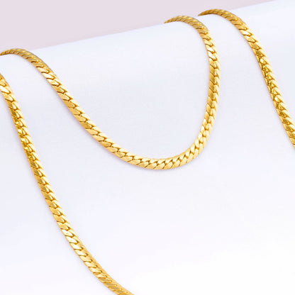 Cadena Tejido Serpiente 4 mm 65 cm Hombre – Oro Laminado 18K | OM JOYERÍA