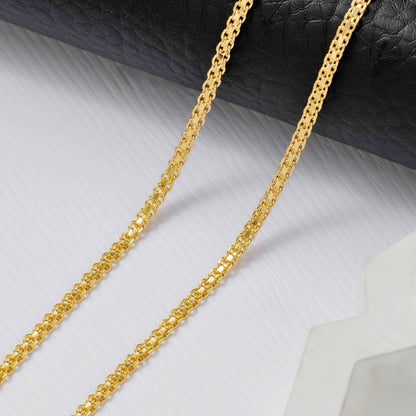 Cadena Tejido Chino 3 mm 65 cm Hombre – Oro Laminado 18K | OM JOYERÍA